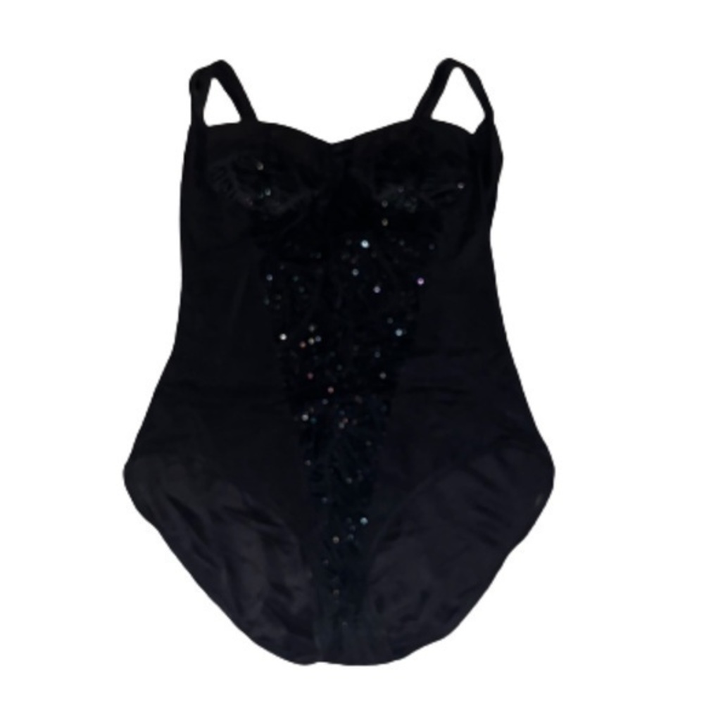 Slimsuit black one piece swimsuit size 14